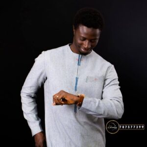 Costume Africain bleu clair