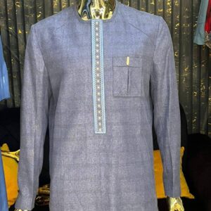 Costume Africain Bleu Gris